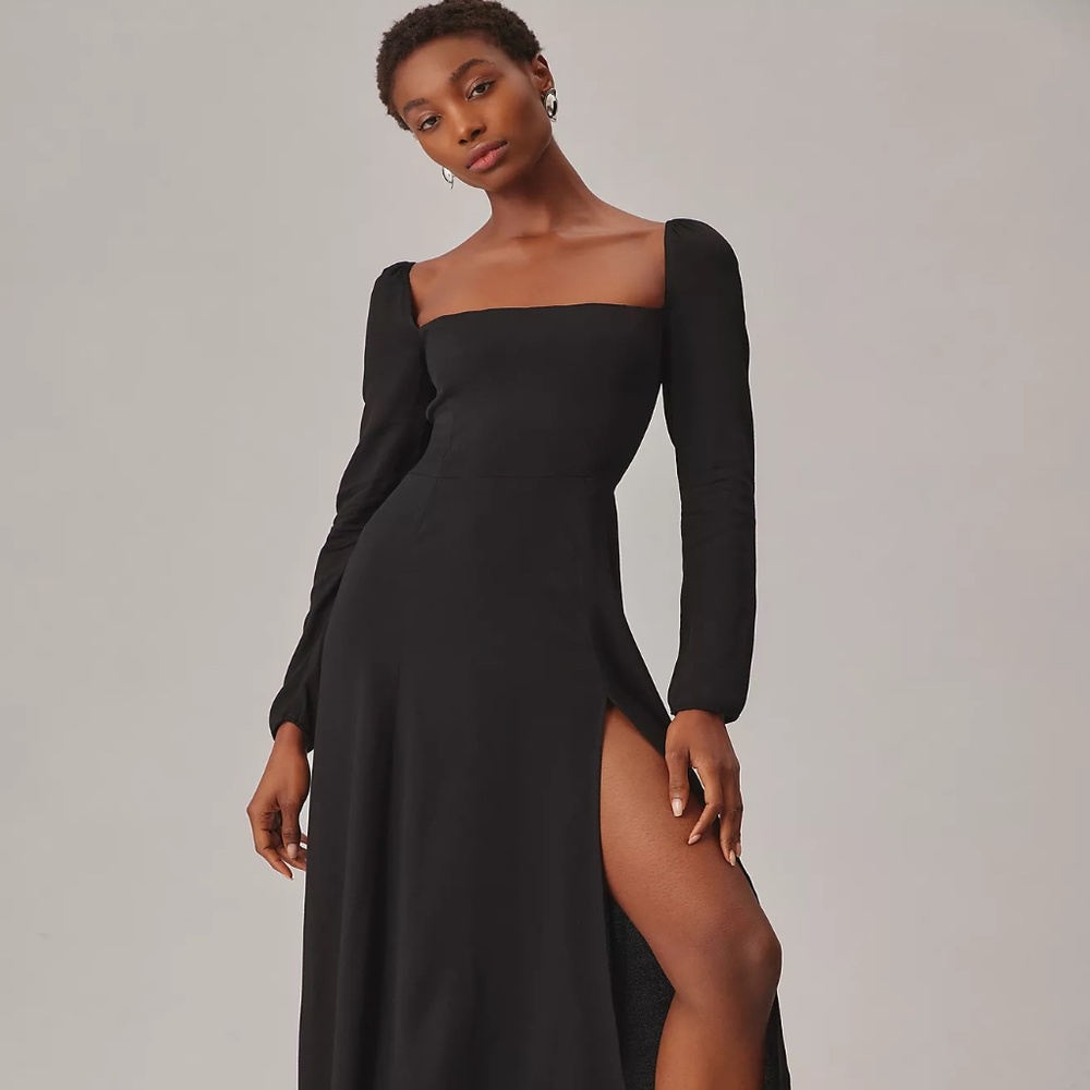 ANTHROPOLOGIE REFORMATION SIGMUND DRESS NWT $248 BLACK 12